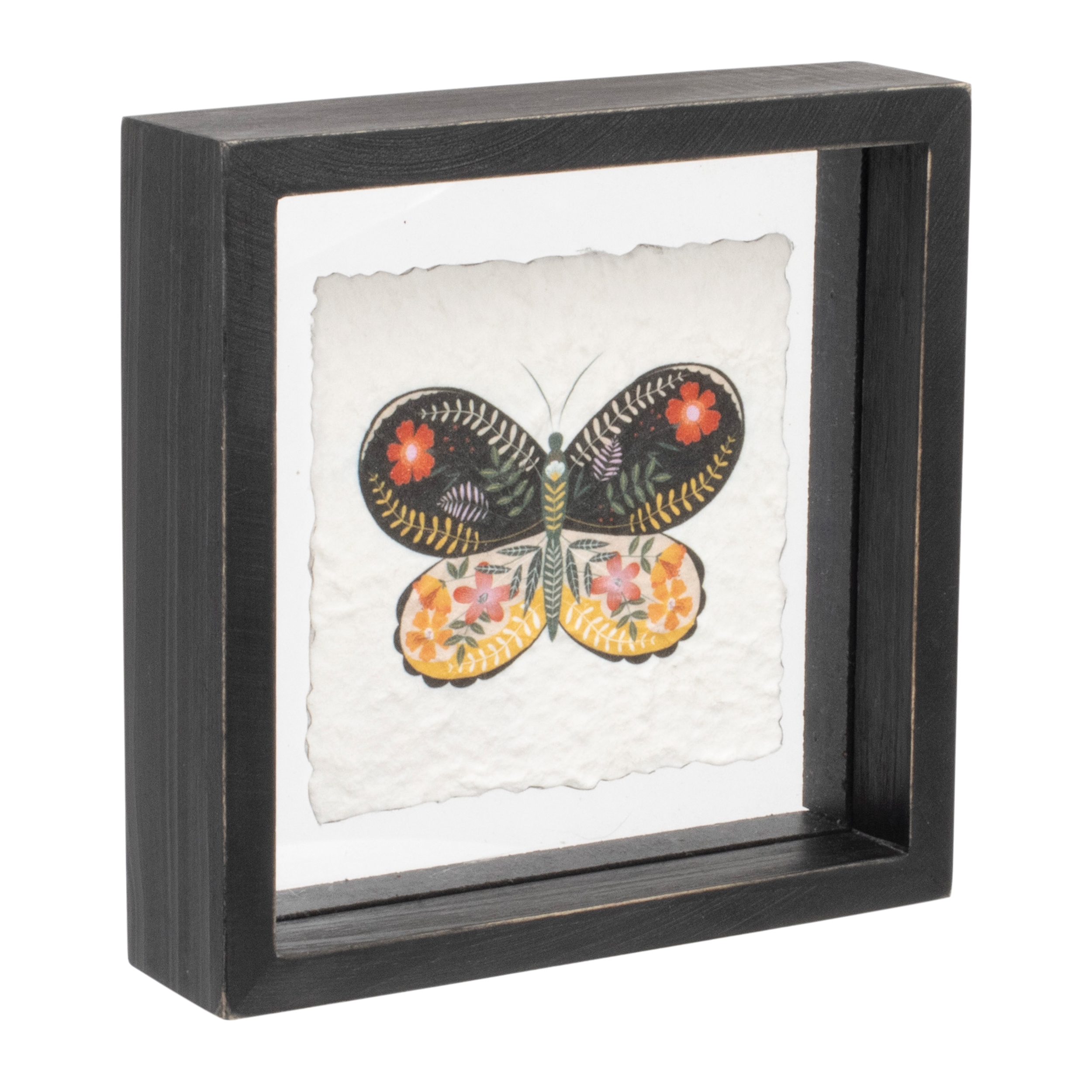 Butterfly Block (Set of 2) 6"SQ Wood/Acrylic - Image 4