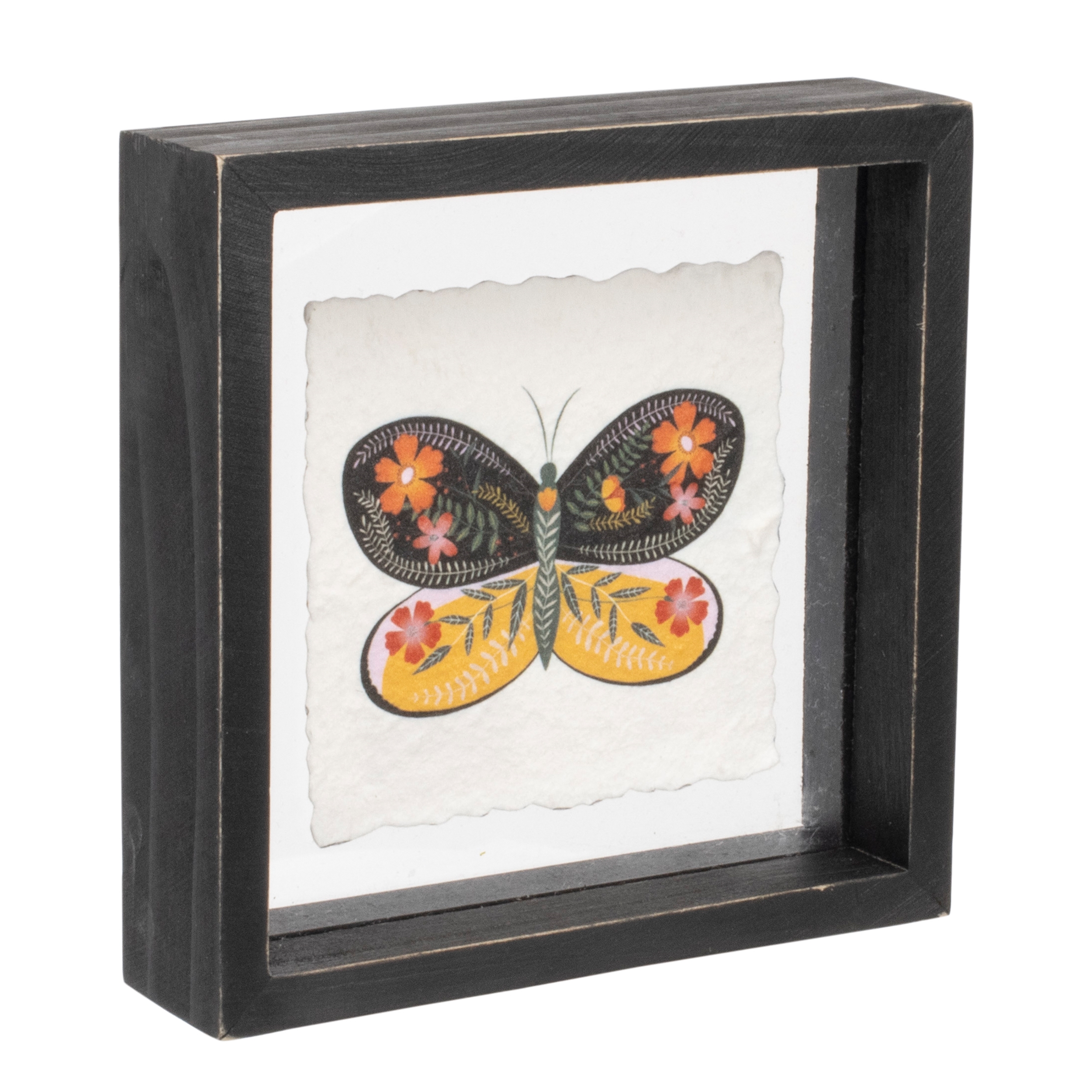 Butterfly Block (Set of 2) 6"SQ Wood/Acrylic - Image 5
