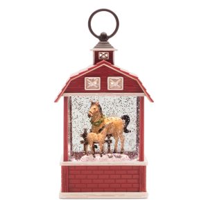 LED Snow Globe w/Horse 11"H Plastic 3 AA Batteries Not Included/USB Cord Included 6 Hr Timer