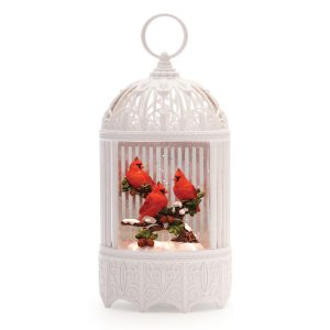 LED Snow Globe w/Cardinals 11"H Plastic 3 AA Batteries Not Included/USB Cord Included 6 Hr Timer