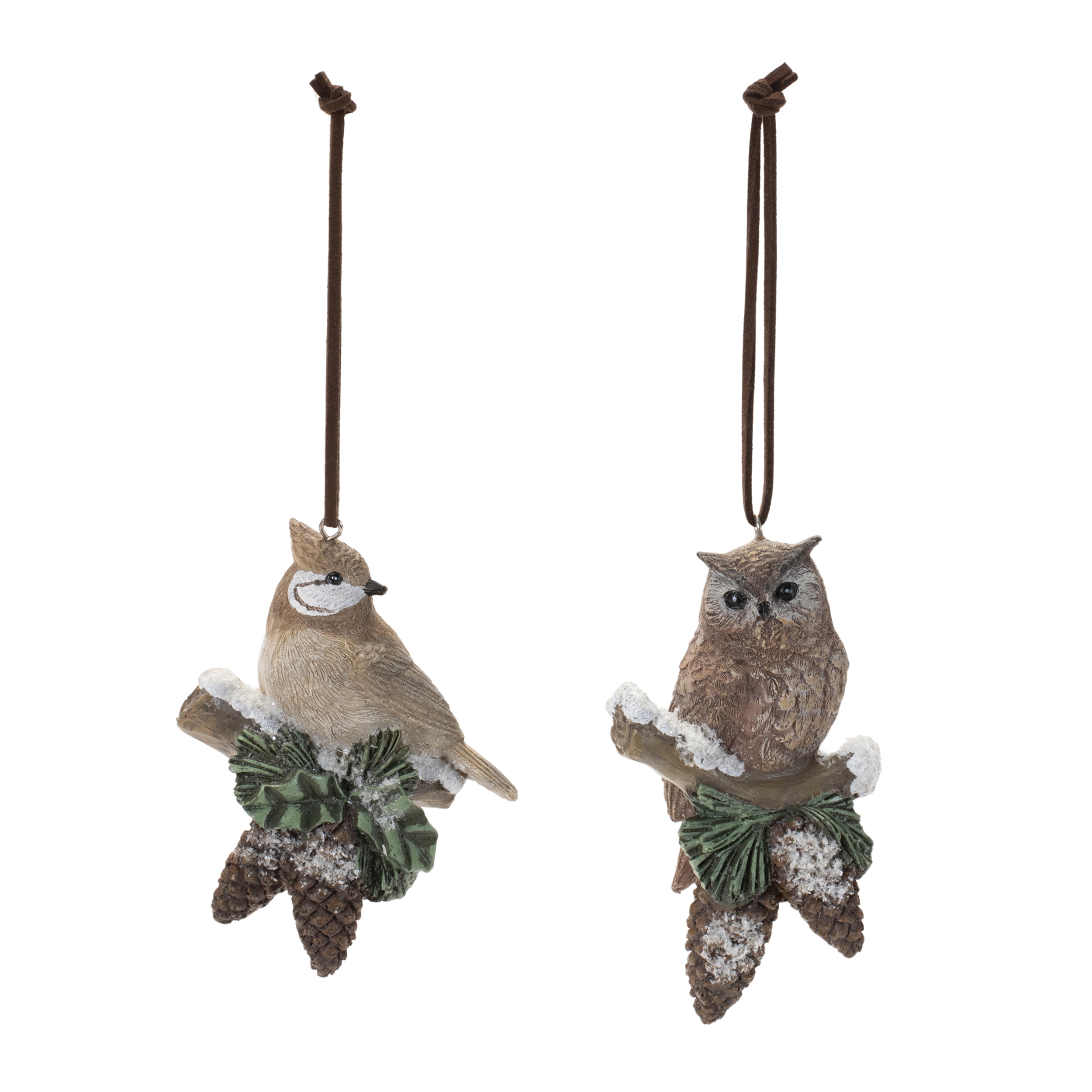 Cardinal and Owl Ornament (Set of 12) 4"H Resin - Image 3