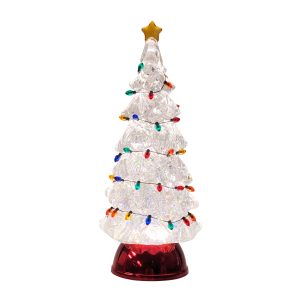 LED Tree 11.5"H Plastic 3 AA Batteries Not Included/USB Cord Included 6 Hr Timer