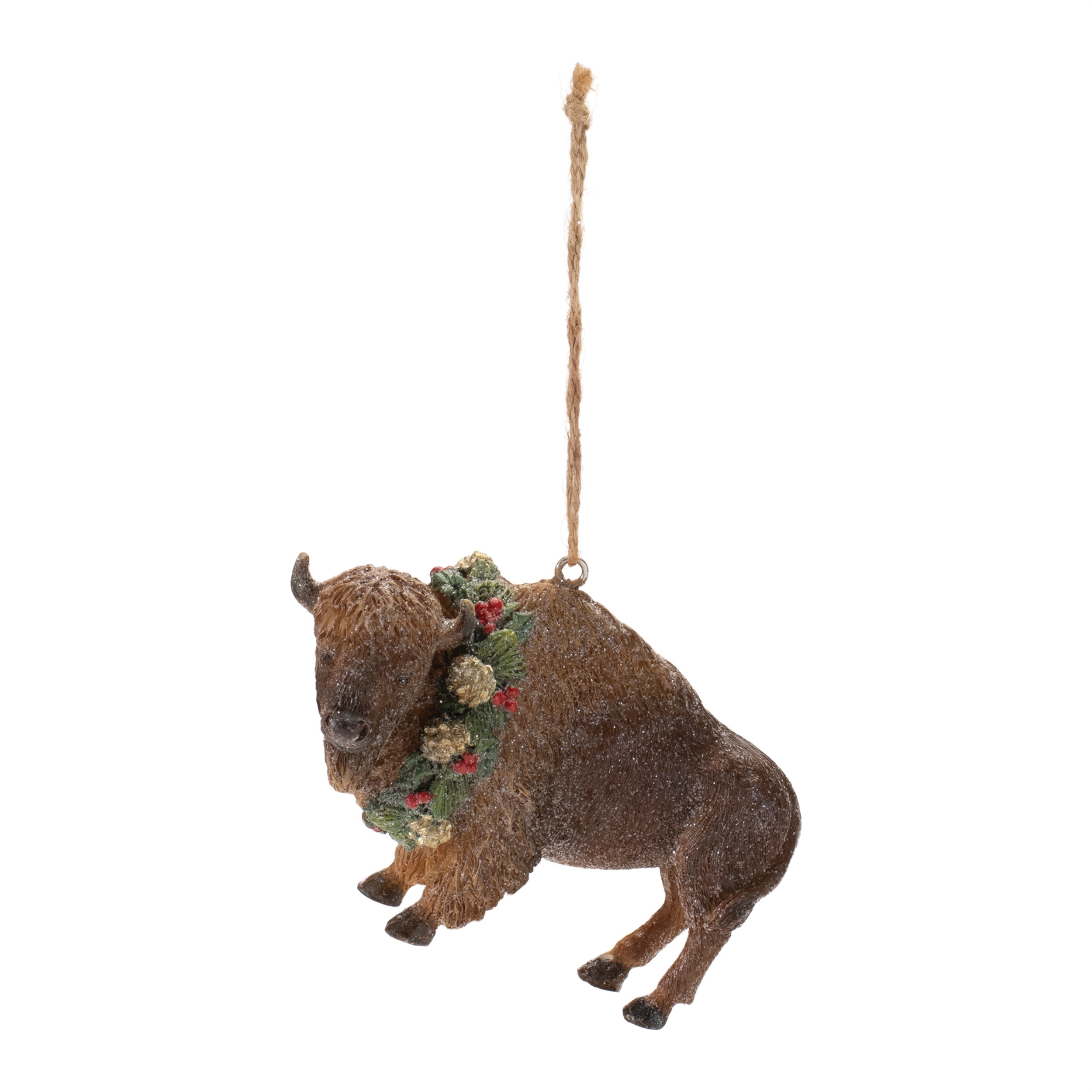 Bison Ornament (Set of 12) 4"L x 2.75"H Resin - Image 3