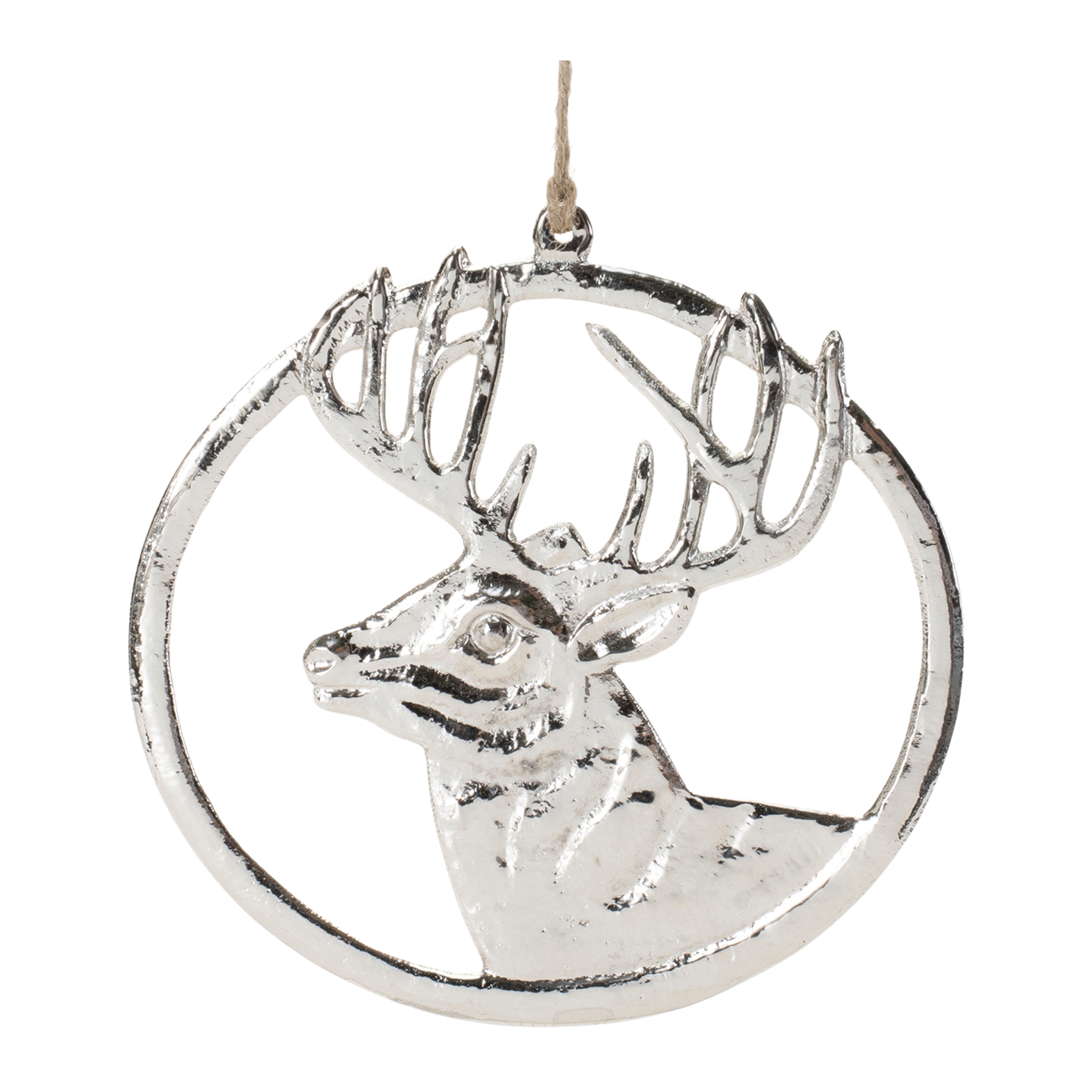 Deer Mount Ornament (Set of 12) 6"H Aluminum