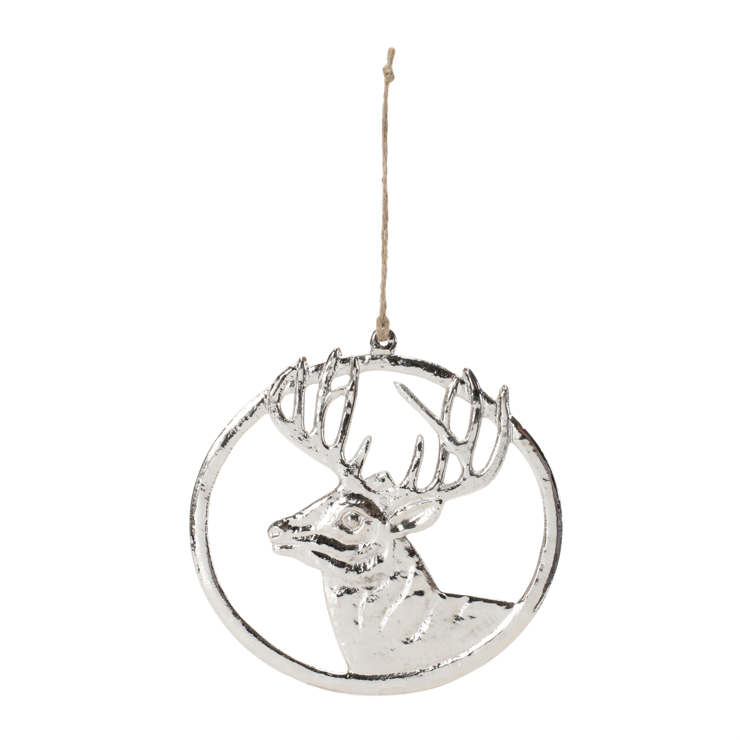 Deer Mount Ornament (Set of 12) 6"H Aluminum - Image 2