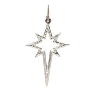 Star Ornament (Set of 12) 5.5"H Aluminum