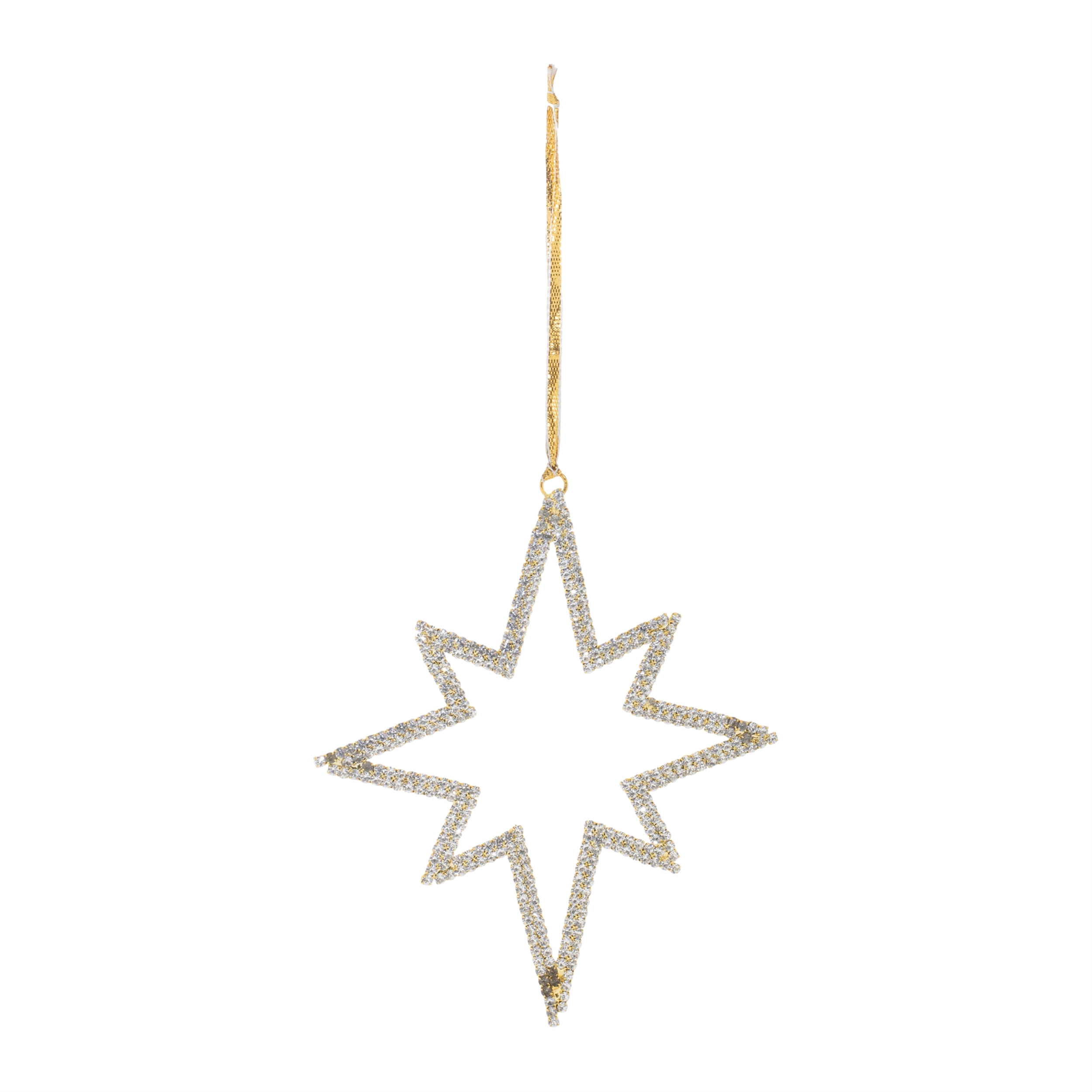 Star Outline Ornament (Set of 12) 6"H Iron/Glass Beads - Image 2