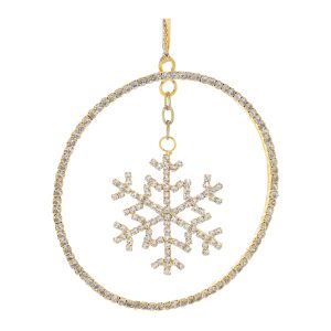 Snowflake Disc Ornament (Set of 12) 4"H Iron/Glass Beads