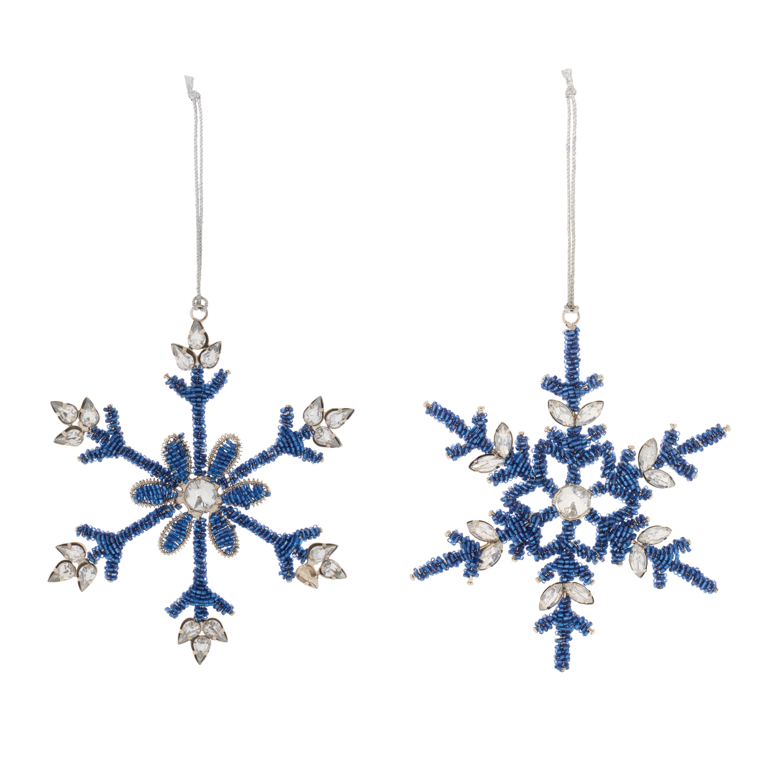 Snowflake Ornament (Set of 12) 6"H Iron/Glass Beads - Image 2