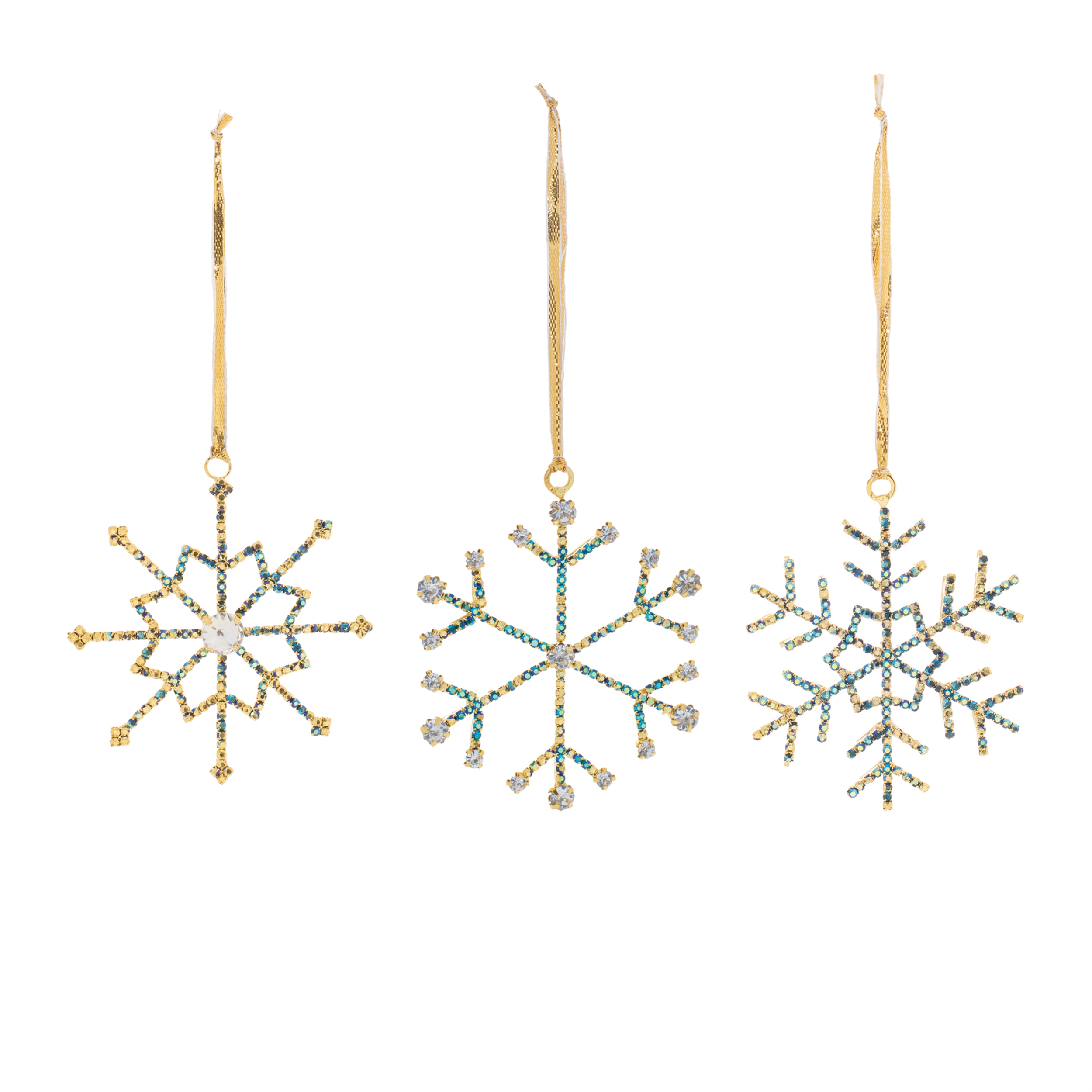 Snowflake Ornament (Set of 12) 3.5"H Iron/Glass Beads - Image 2