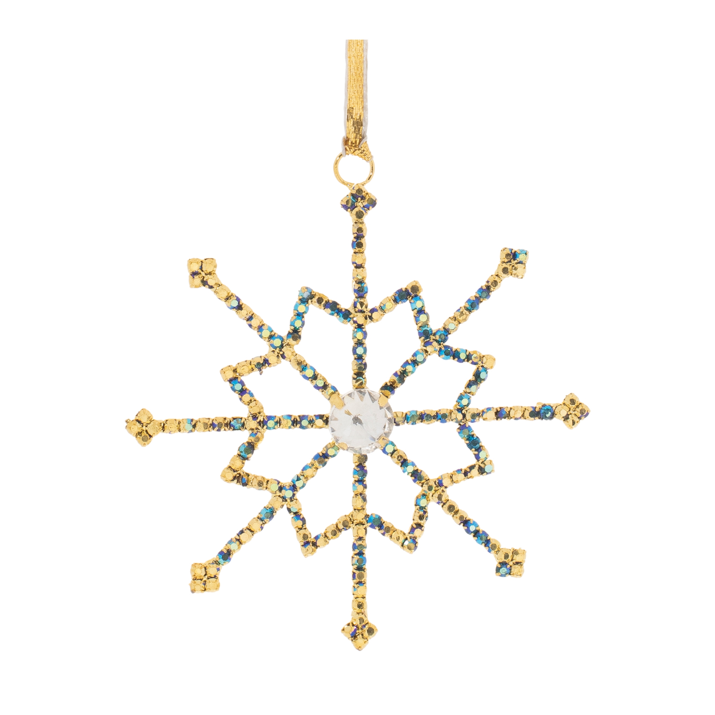 Snowflake Ornament (Set of 12) 3.5"H Iron/Glass Beads - Image 3