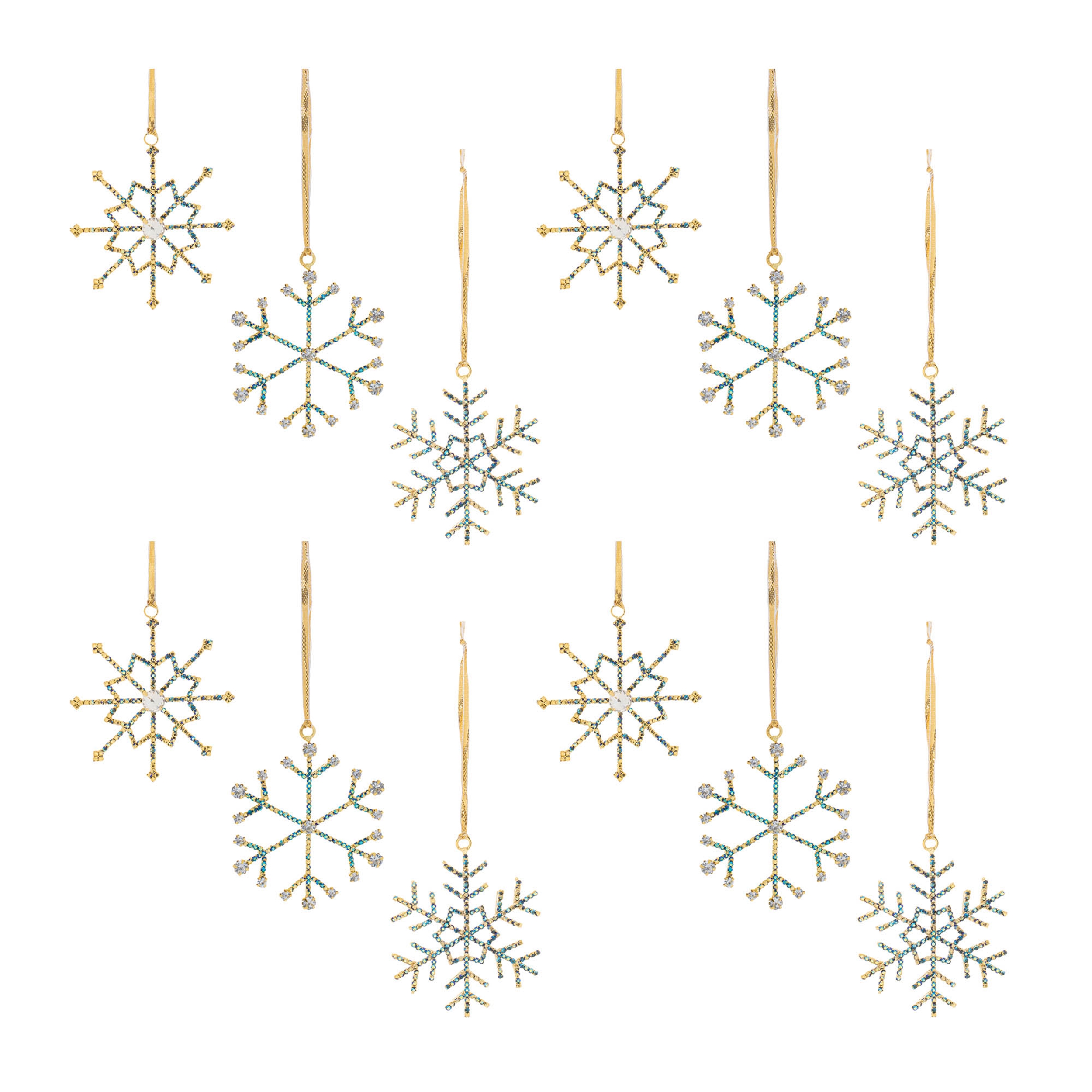 Snowflake Ornament (Set of 12) 3.5"H Iron/Glass Beads - Image 6
