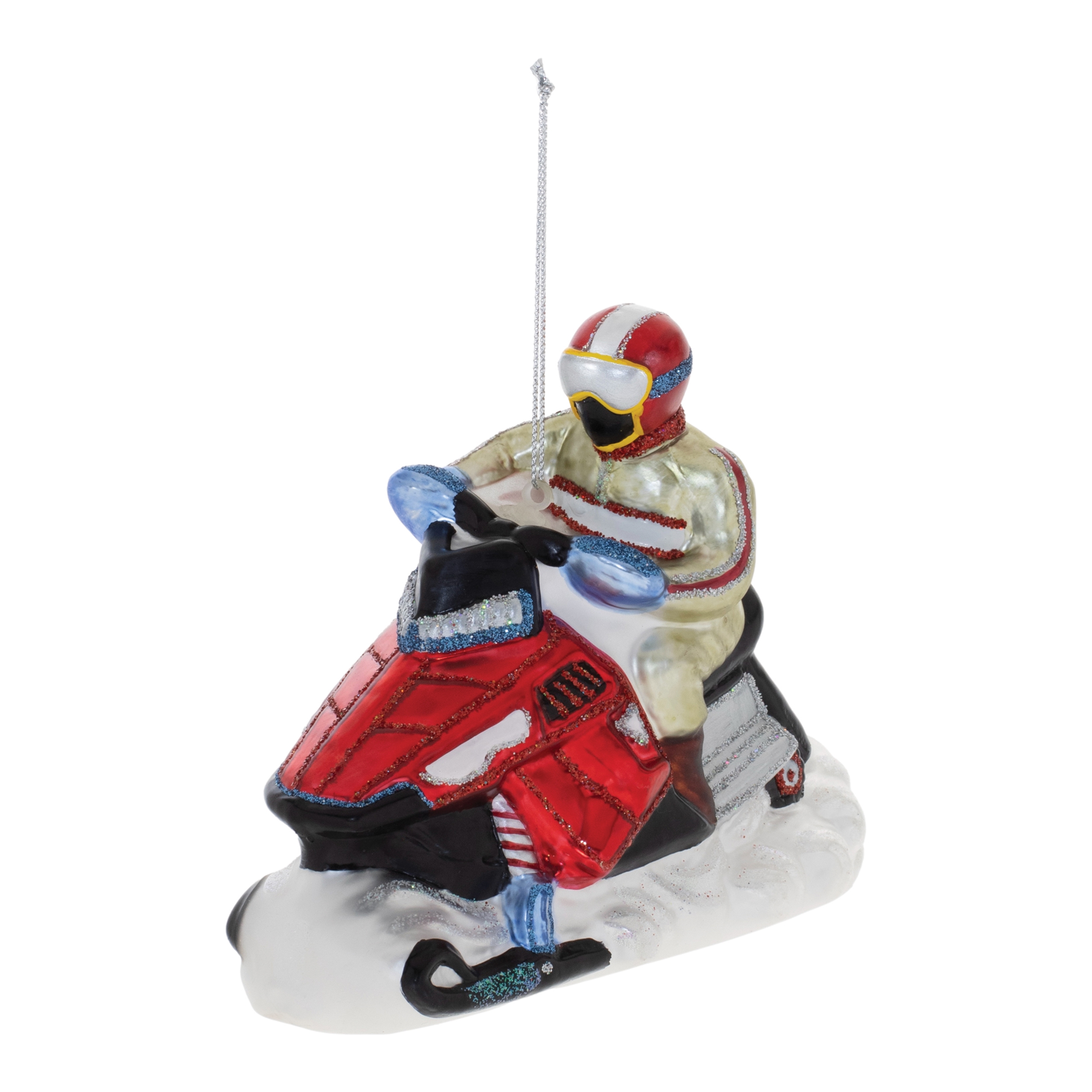 Snowmobile Ornament (Set of 6) 4.75"H Glass - Image 2