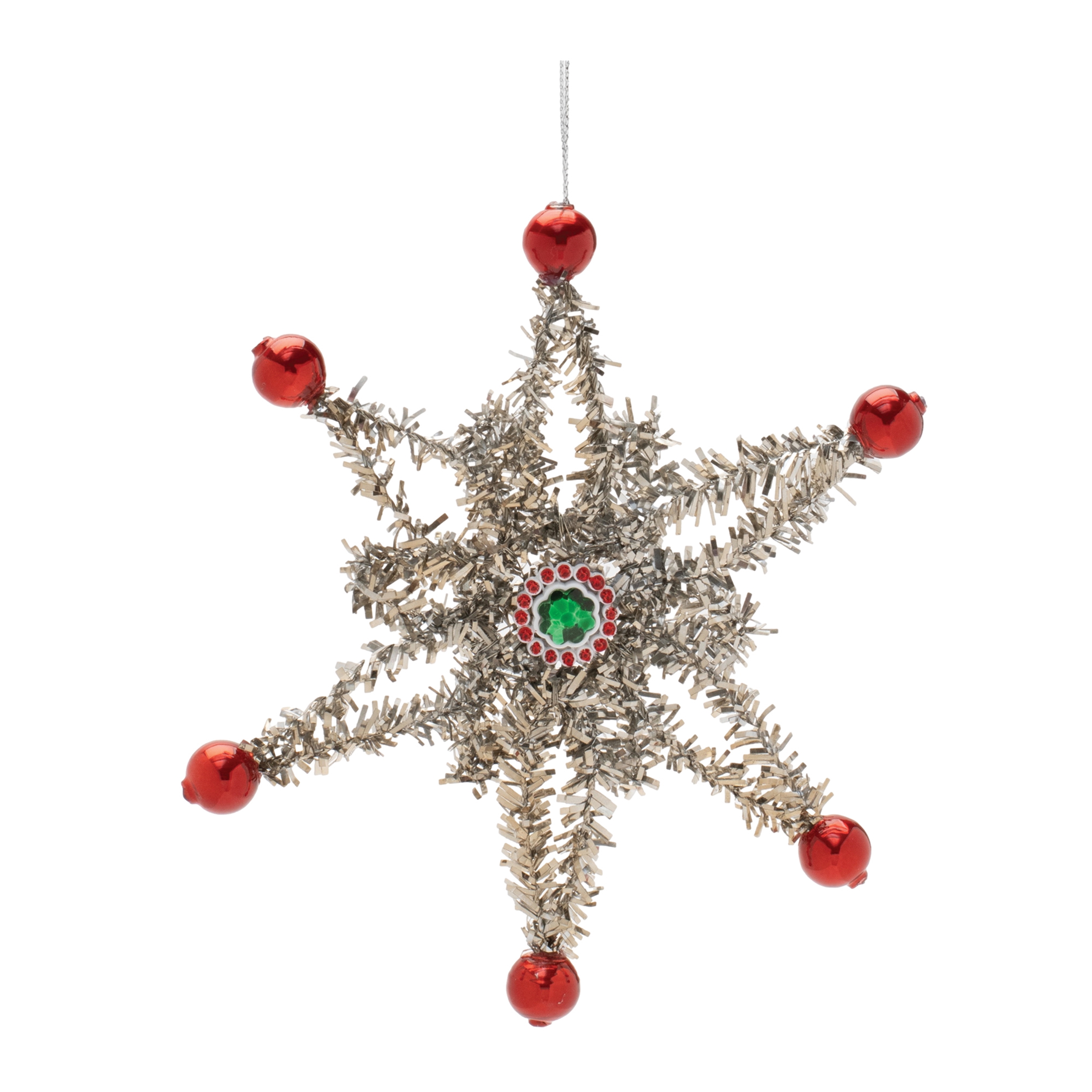 Tinsel Snowflake Ornament (Set of 12) 5.5"H Plastic/Tinsel - Image 3