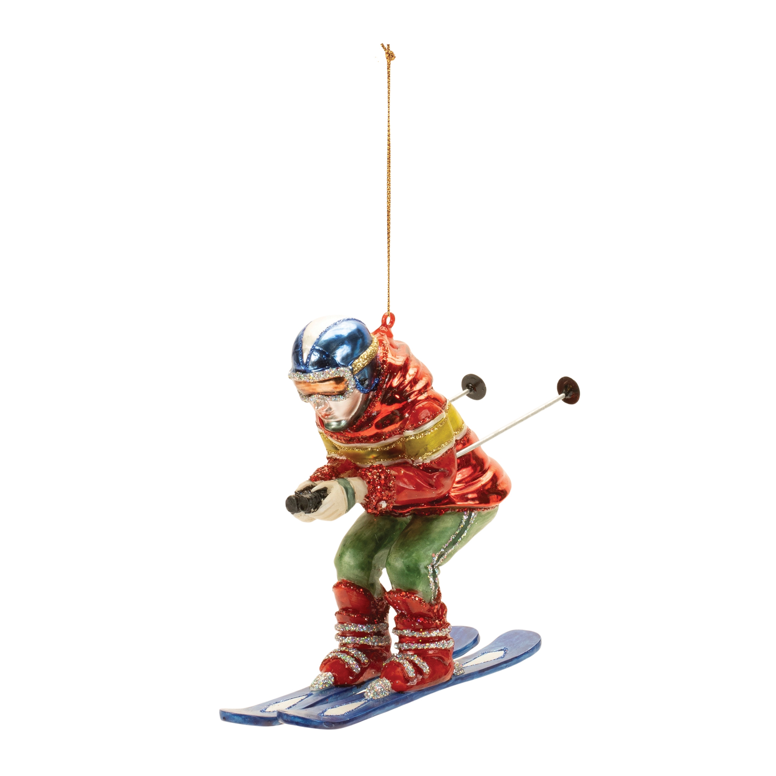 Skier Ornament (Set of 6) 5"H Glass - Image 2