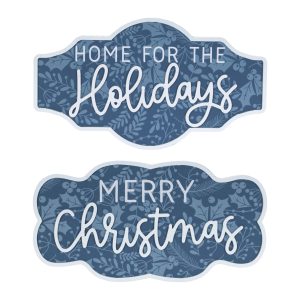 Christmas/Holidays Sign (Set of 2) 18"L x 9.5"H, 18"L x 10"H MDF/Paper