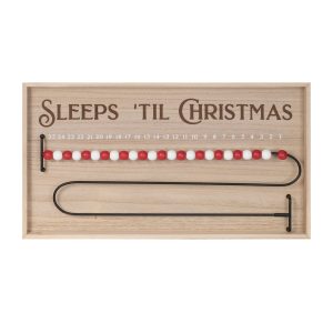Sleeps Til Christmas Countdown 20"L x 11"H MDF/Wood