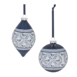 Ornament (Set of 6) 4"D, 5.75"H Glass