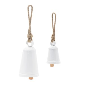 Bell (Set of 8) 4"H, 6"H Iron/Rope