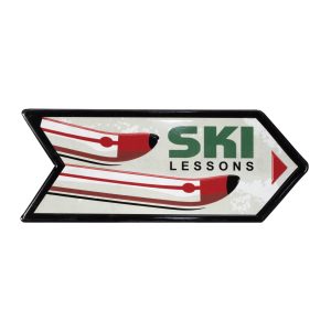 Ski Lessons Sign (Set of 2) 13"L x 5.5"H Metal