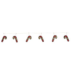 Ekkolight Candy Cane Garland 68"L Acrylic UL Plug