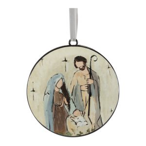 Holy Family Disc Ornament (Set of 12) 6"H Iron