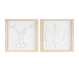 Holiday Frame (Set of 2) 12"SQ Resin/Wood
