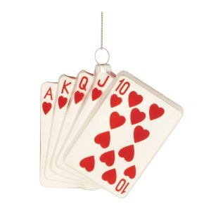 Playing Card Ornament (Set of 12) 3.25"H Glass