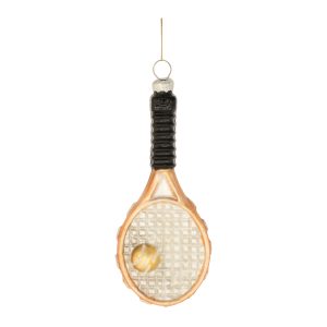 Tennis Racket Ornament (Set of 12) 6"H Glass
