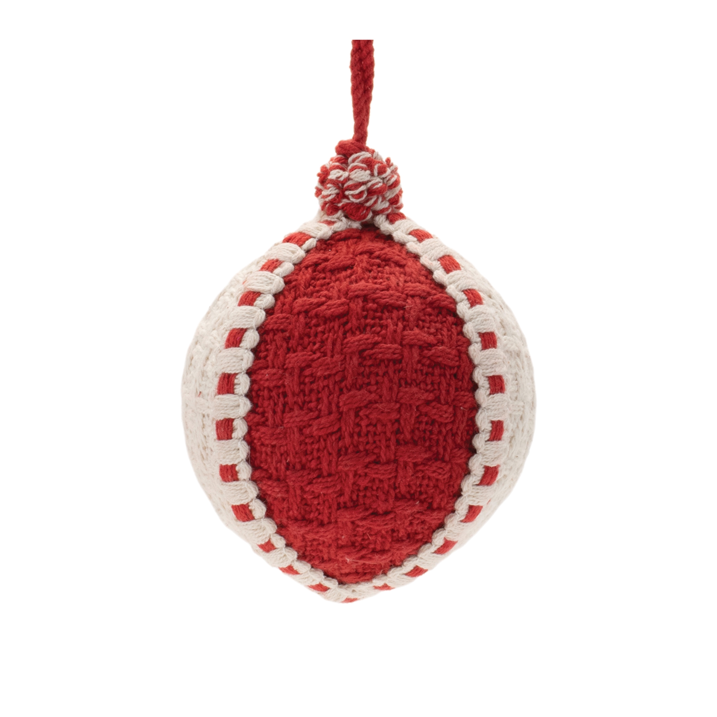 Ball Ornament (Set of 4) 4"D, 5"D Plastic/Cotton - Image 4