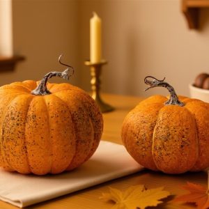Pumpkin (Set of 2) 6"D x 4.75"H, 7"D x 6"H Styrofoam