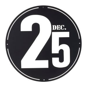 Dec. 25 Plaque 24"D Sheet Iron