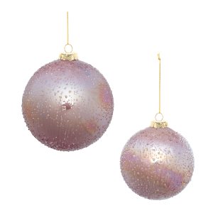 Ball Ornament (Set of 4) 3"D, 5"D Glass