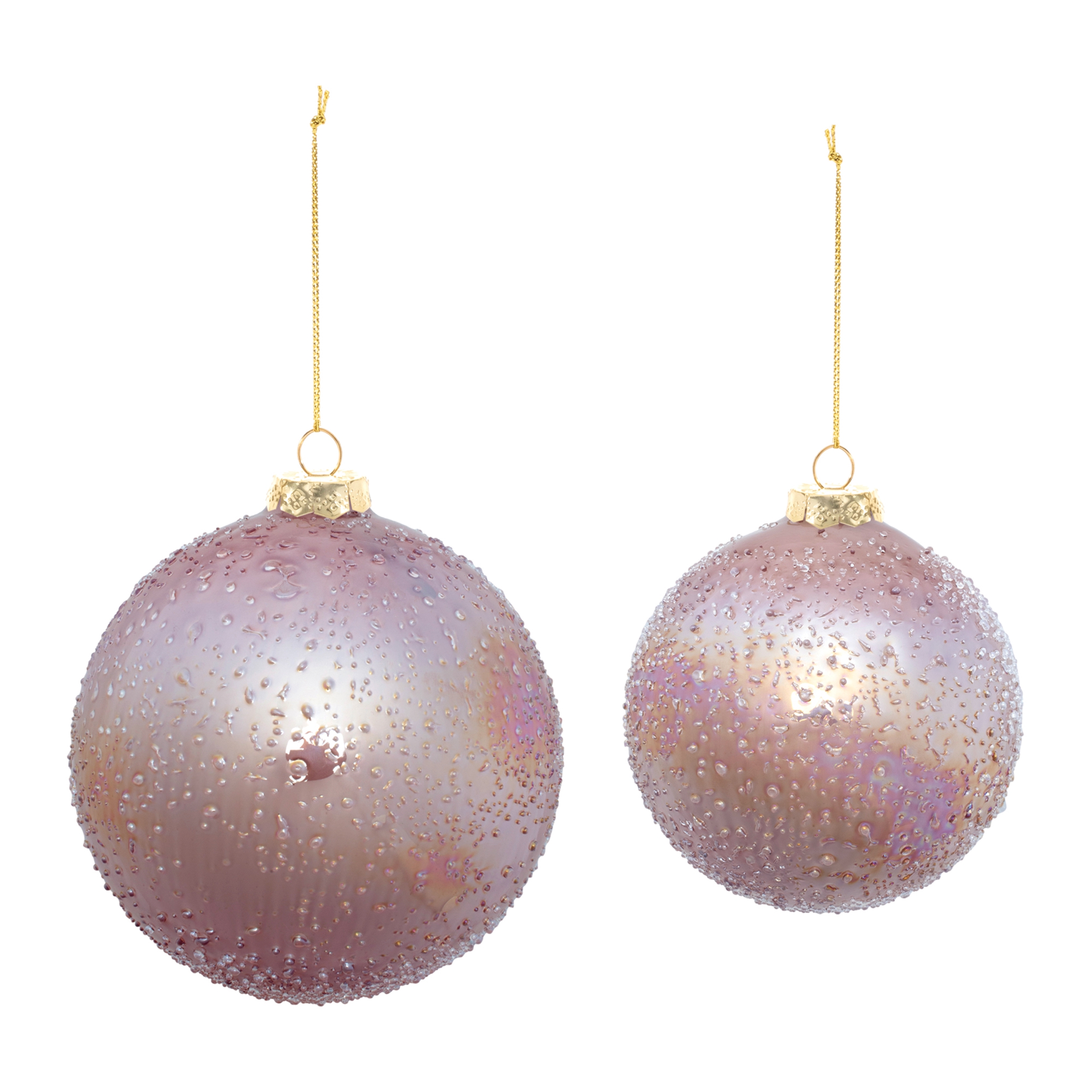 Ball Ornament (Set of 4) 3"D, 5"D Glass - Image 2