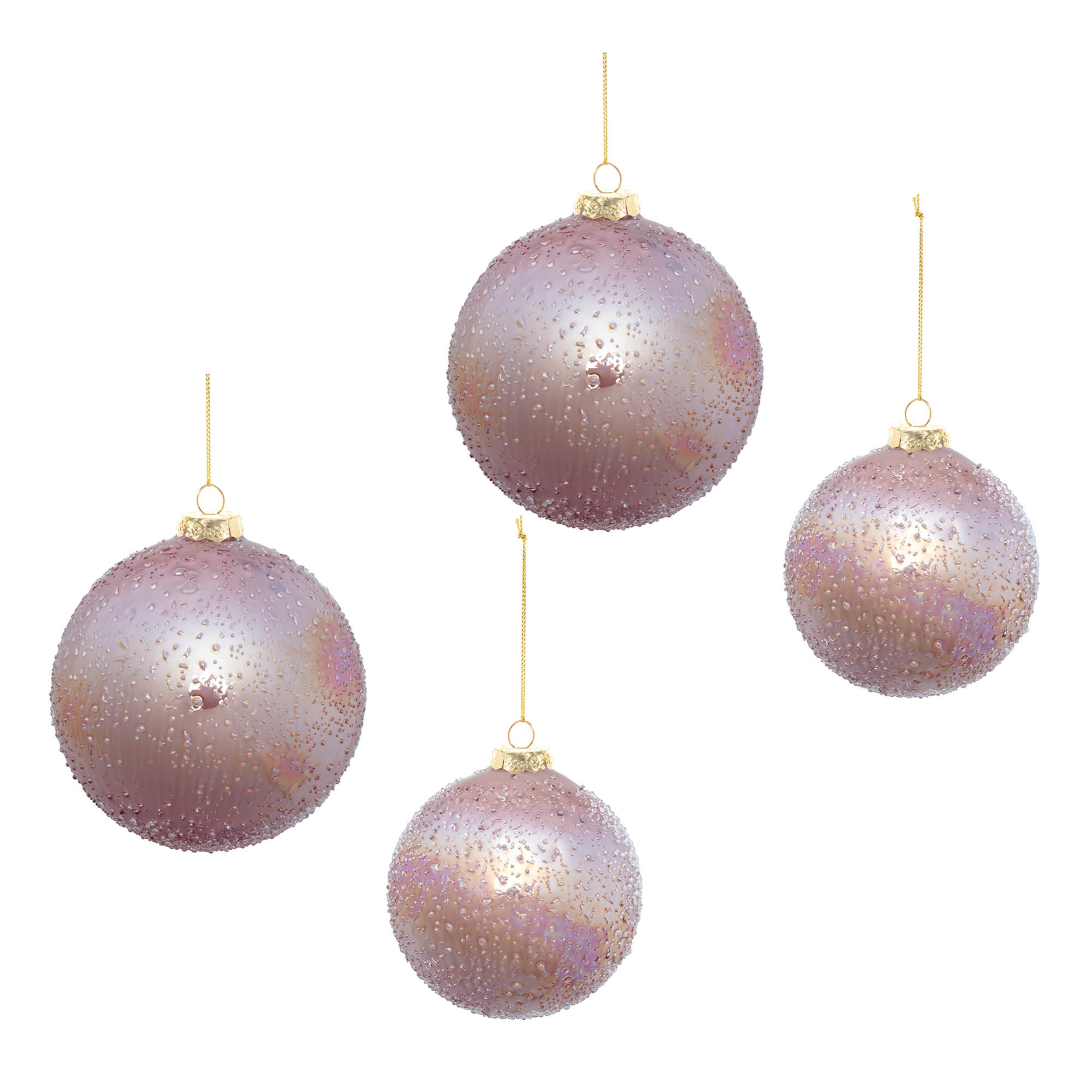 Ball Ornament (Set of 4) 3"D, 5"D Glass - Image 5
