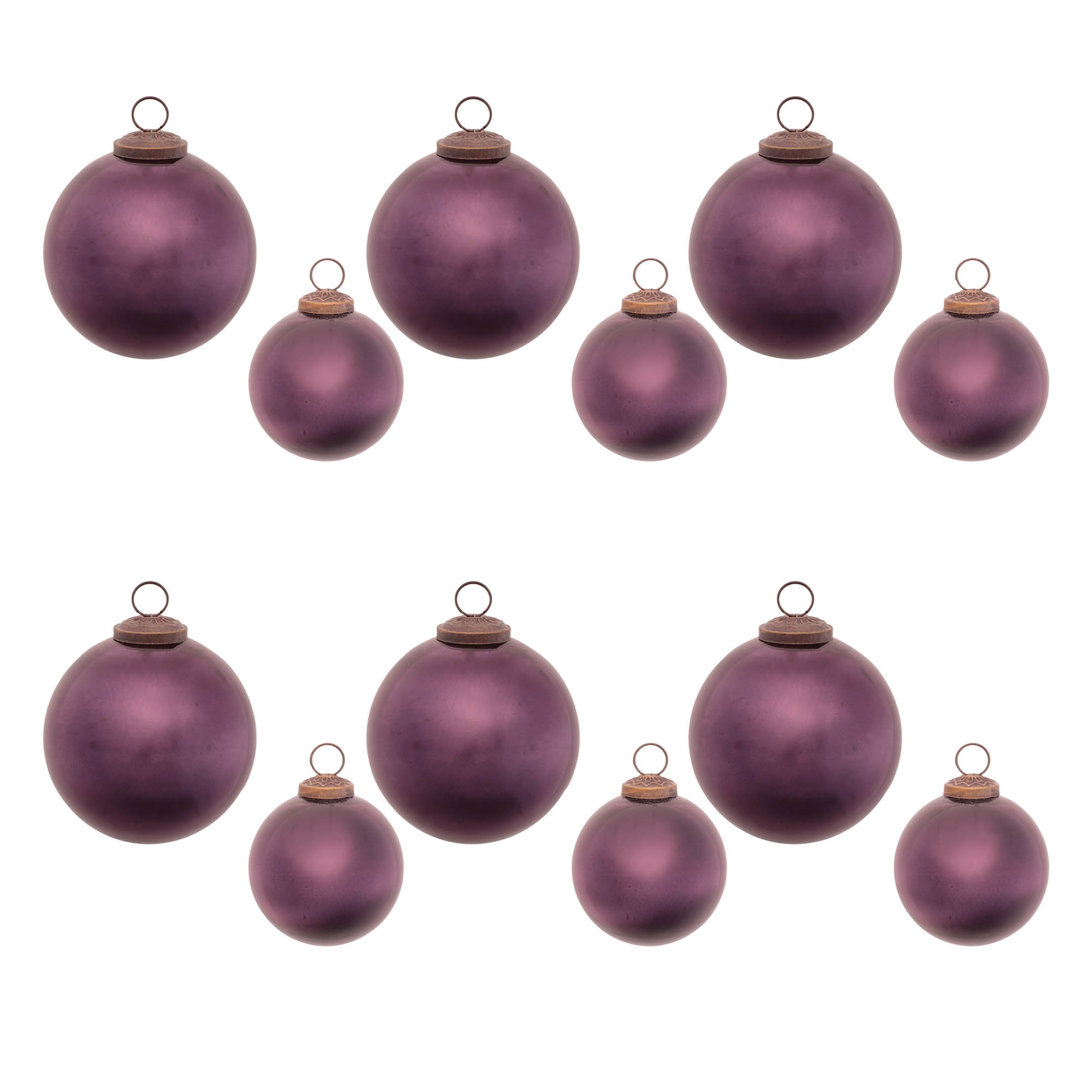Ball Ornament (Set of 12) 3"D, 4"D Glass - Image 5