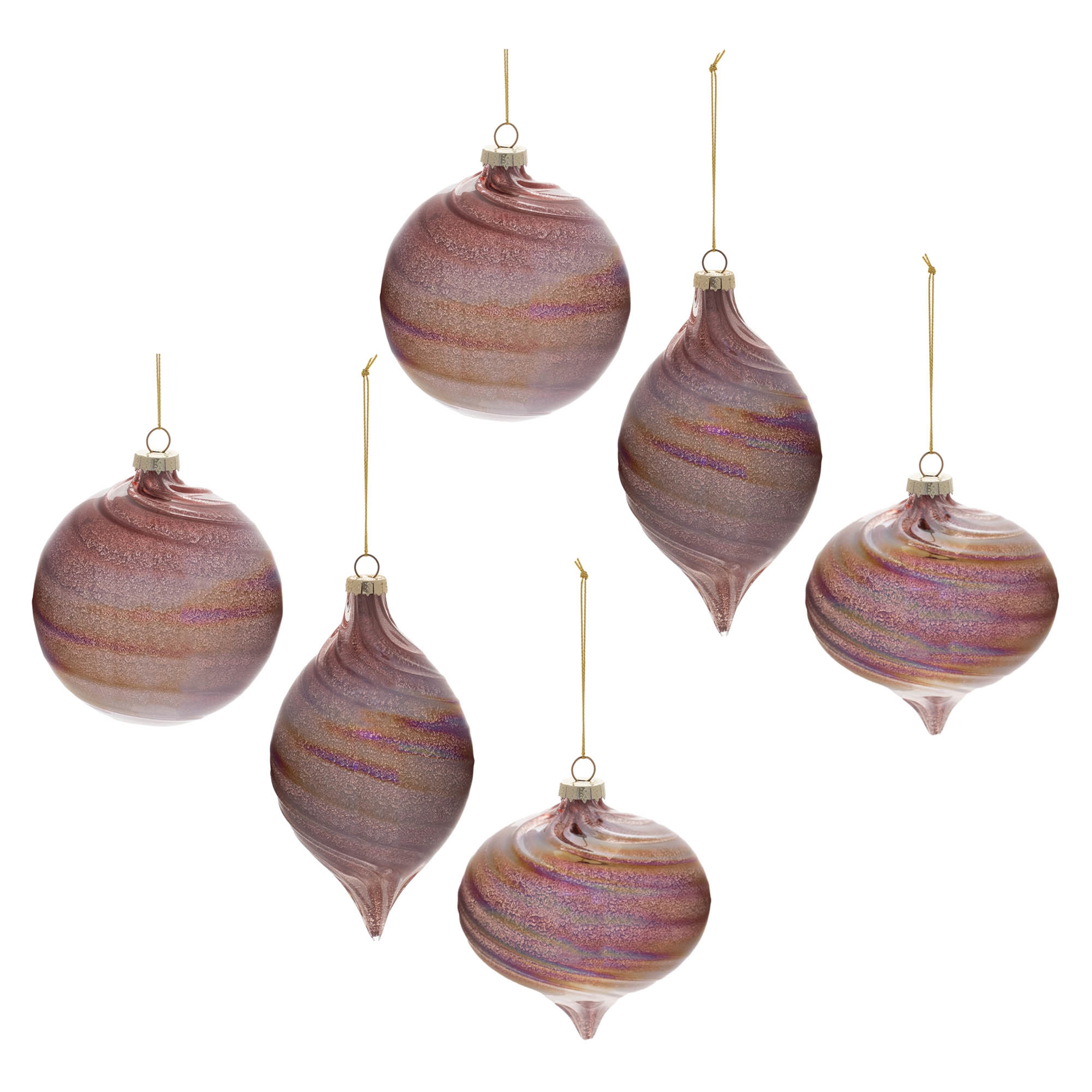 Ornament (Set of 6) 4"H, 4"D, 6"H Glass - Image 6