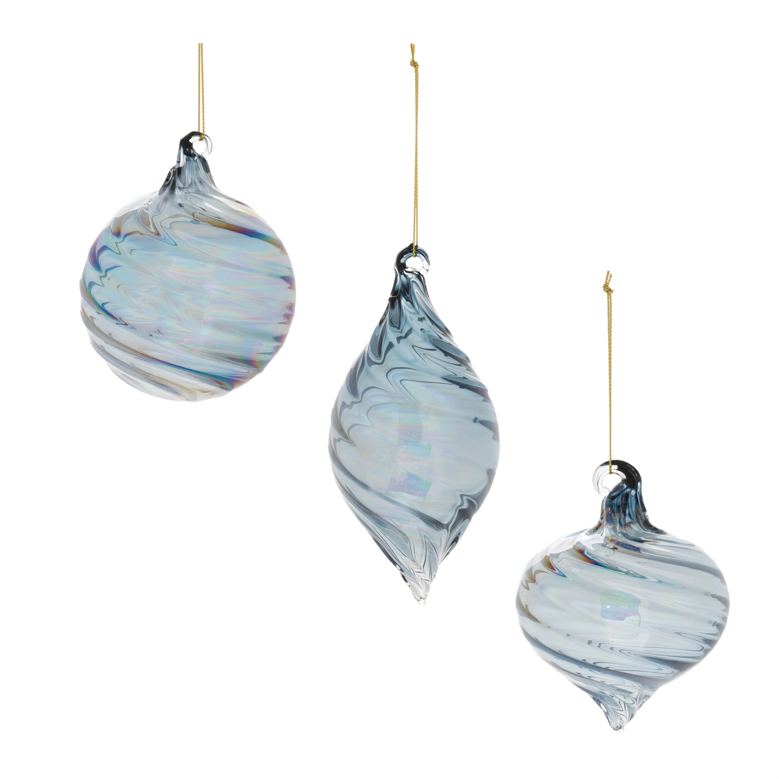 Ornament (Set of 12) 3"D, 4"H, 5"H Glass