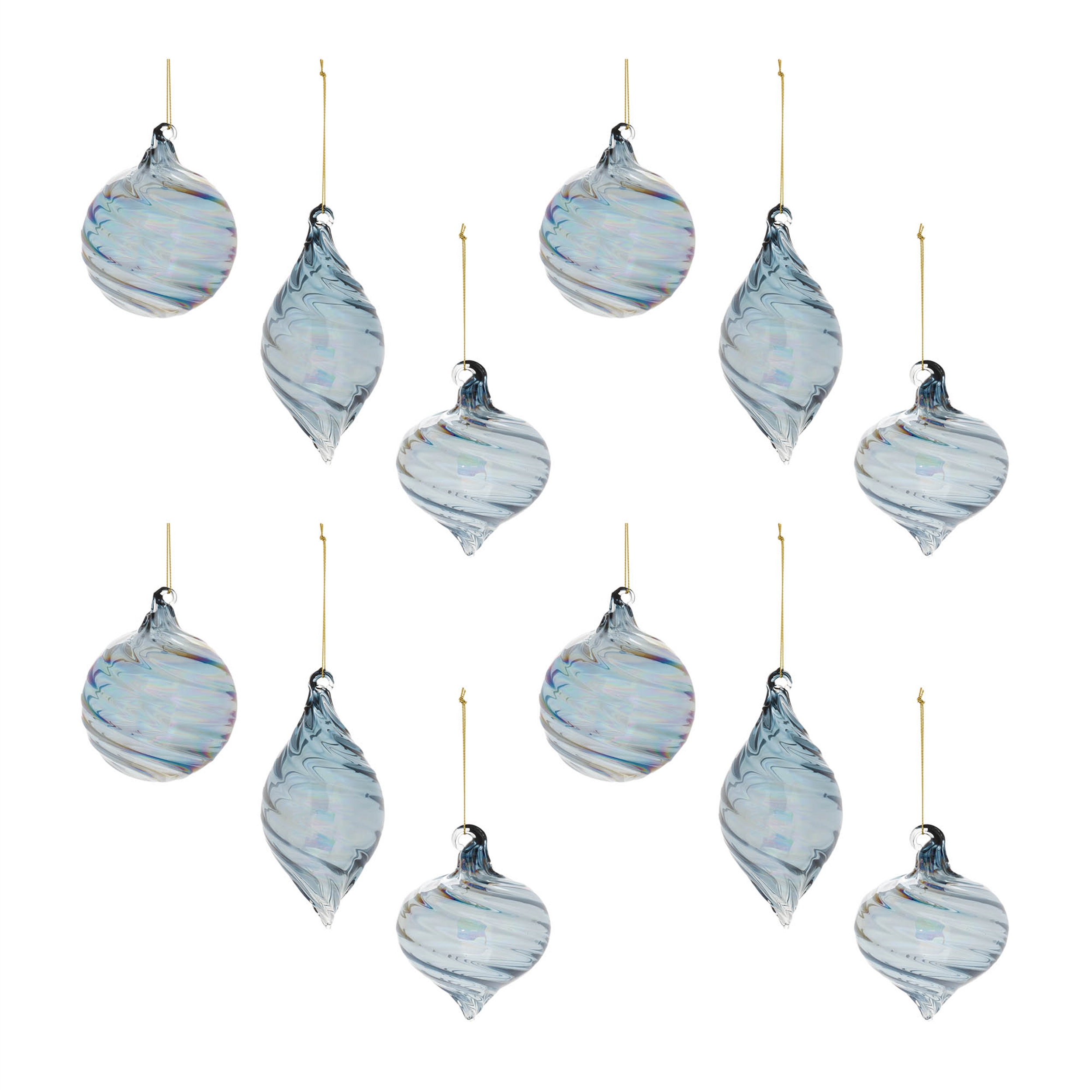 Ornament (Set of 12) 3"D, 4"H, 5"H Glass - Image 8