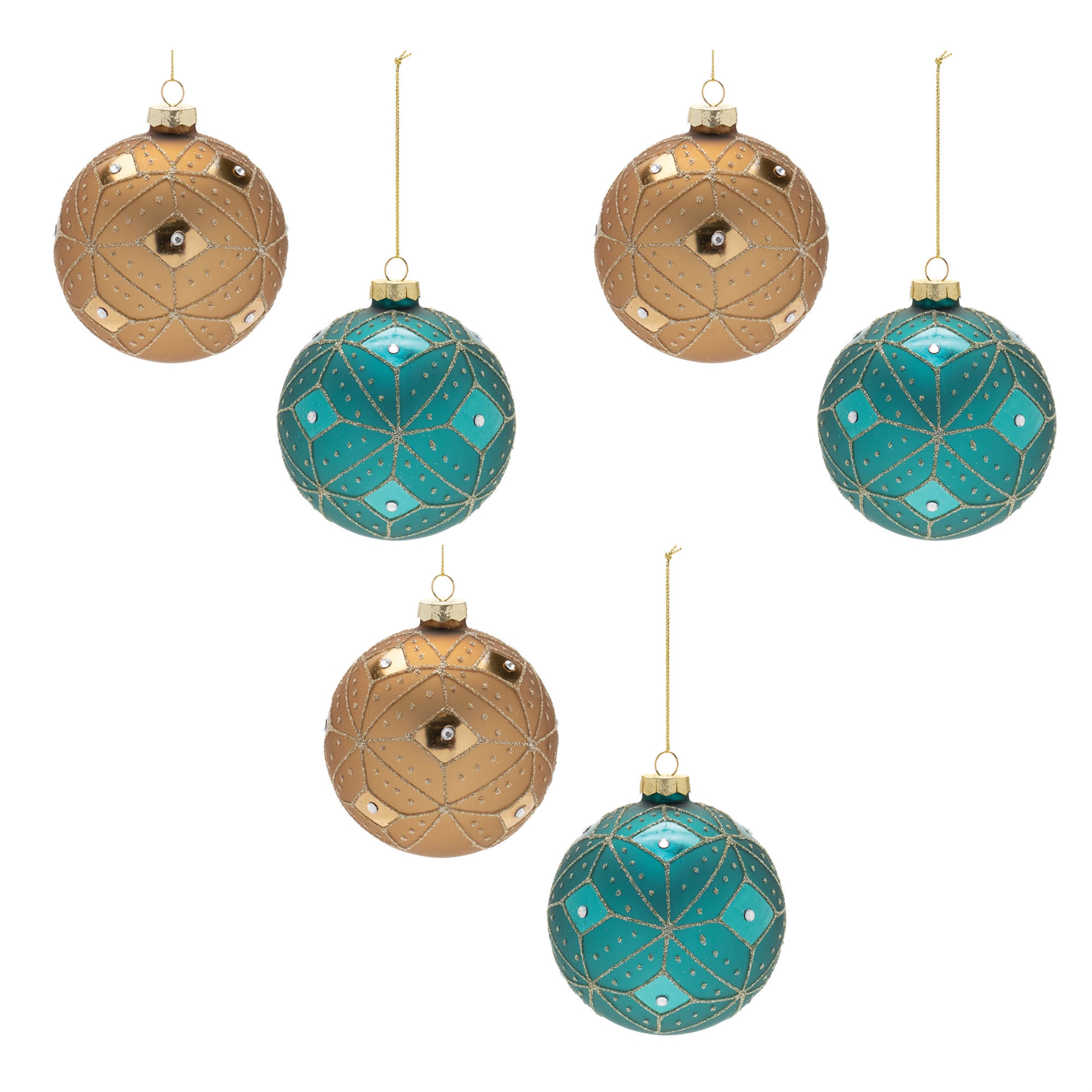 Ball Ornament (Set of 6) 4"D Glass - Image 5
