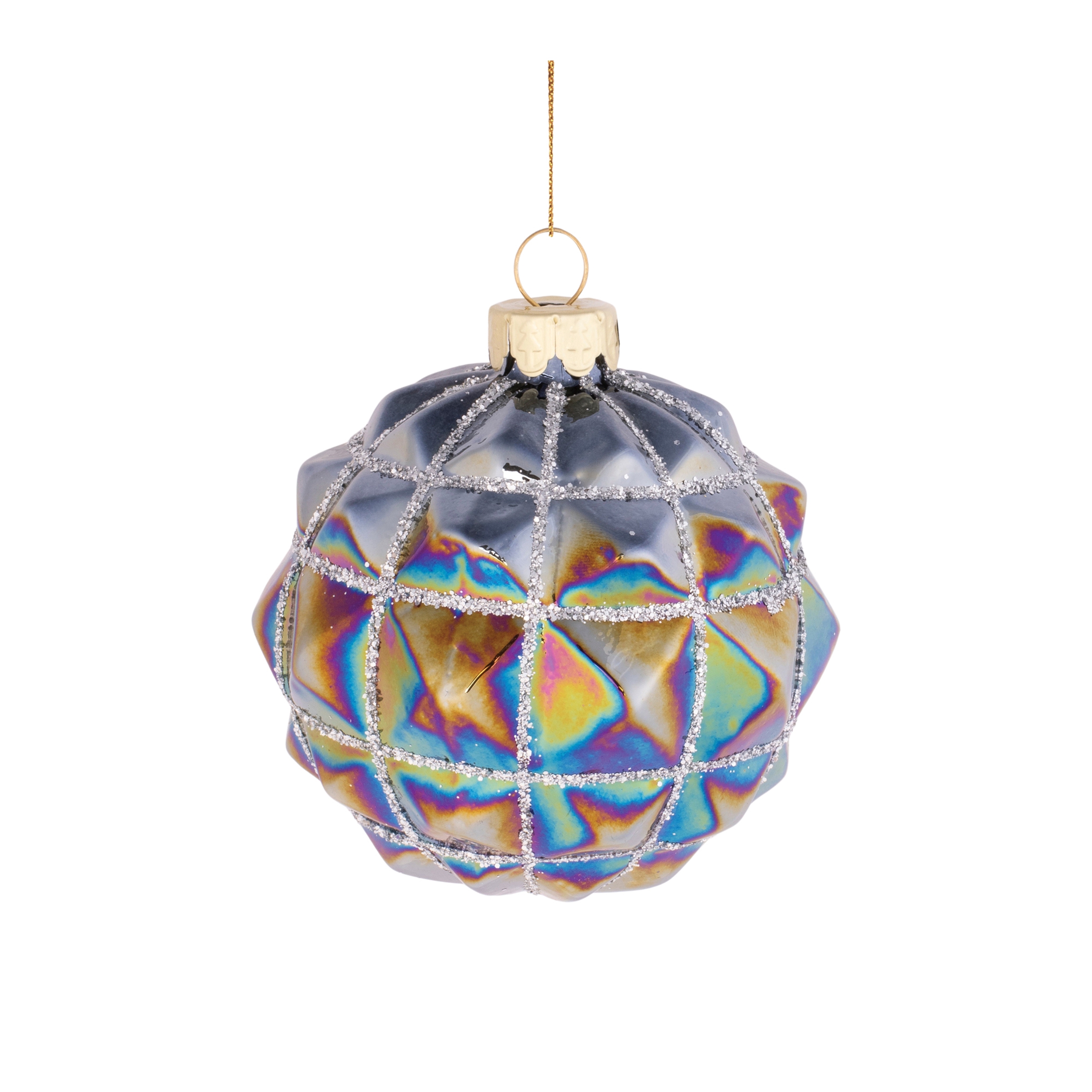 Ball Ornament (Set of 6) 3"D, 4"D Glass - Image 4