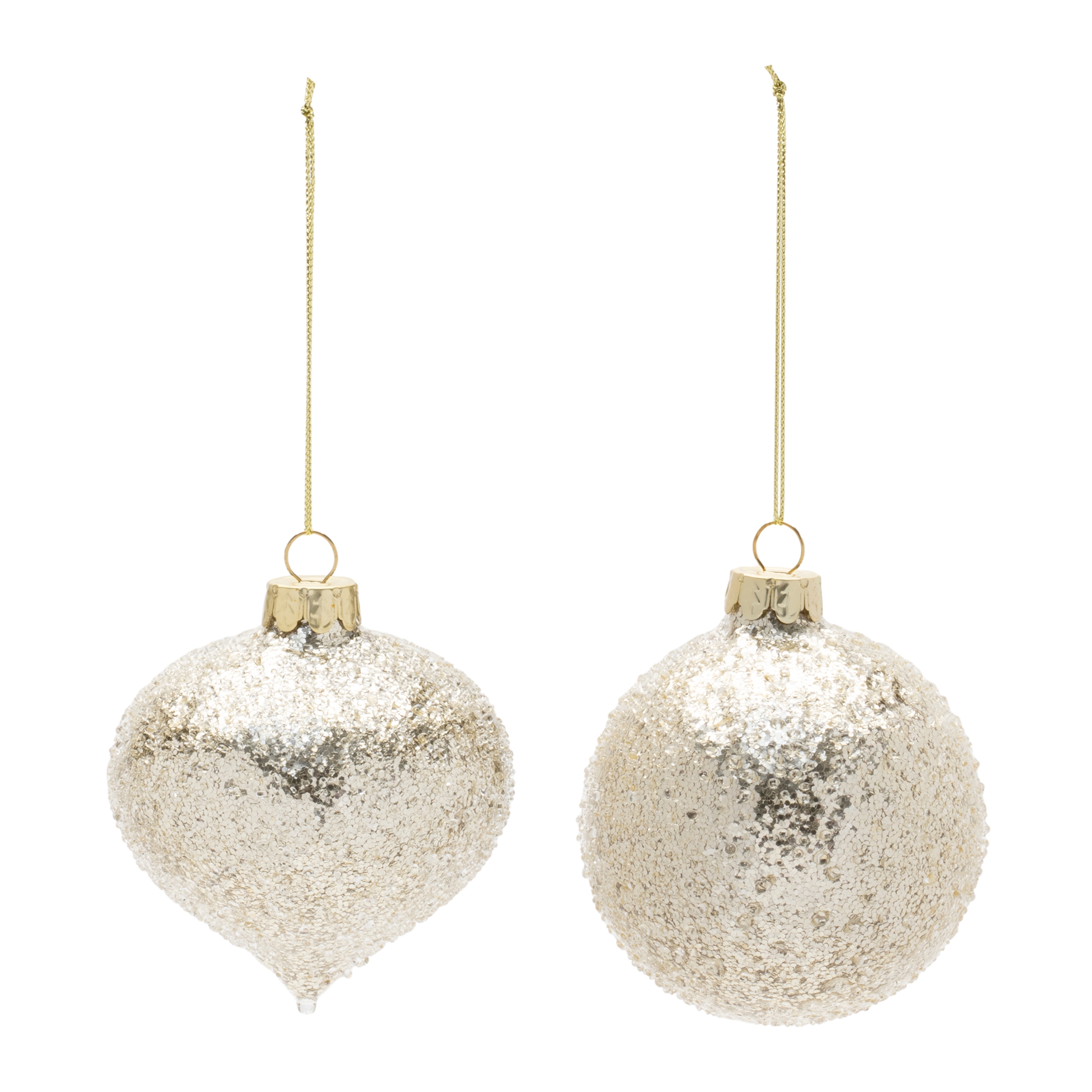 Ball Ornament (Set of 12) 3"D, 3.5"H Glass - Image 2