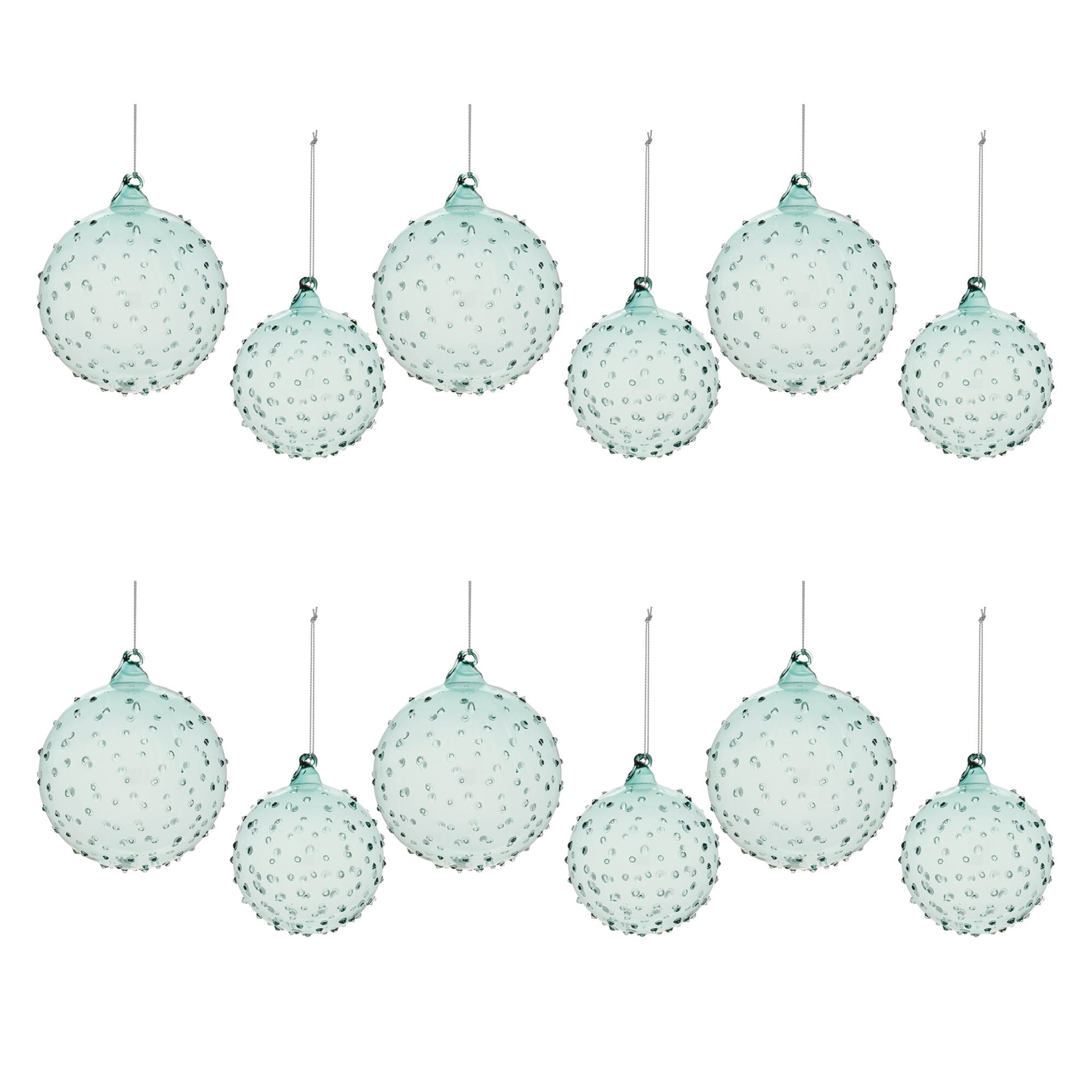 Ornament (Set of 12) 3"D, 4"D Glass - Image 5
