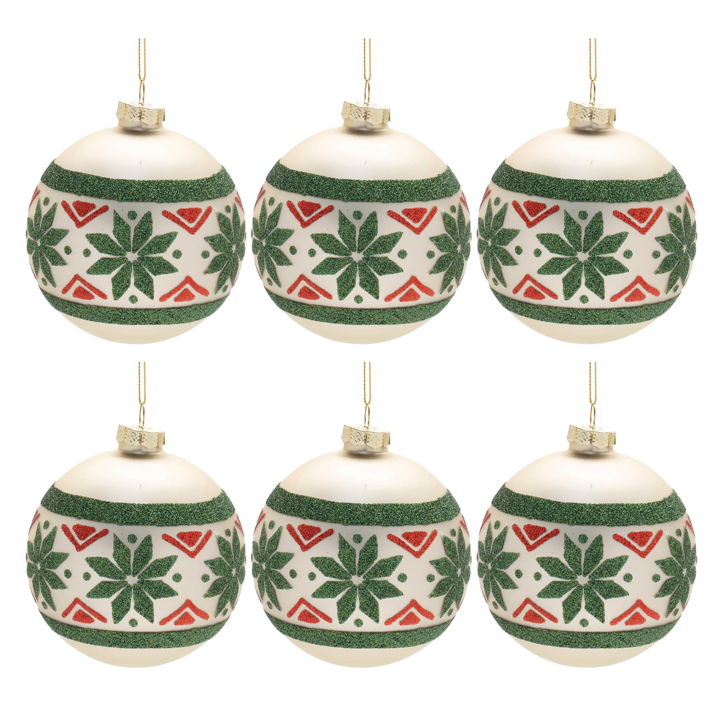 Ball Ornament (Set of 6) 4"D Glass - Image 3