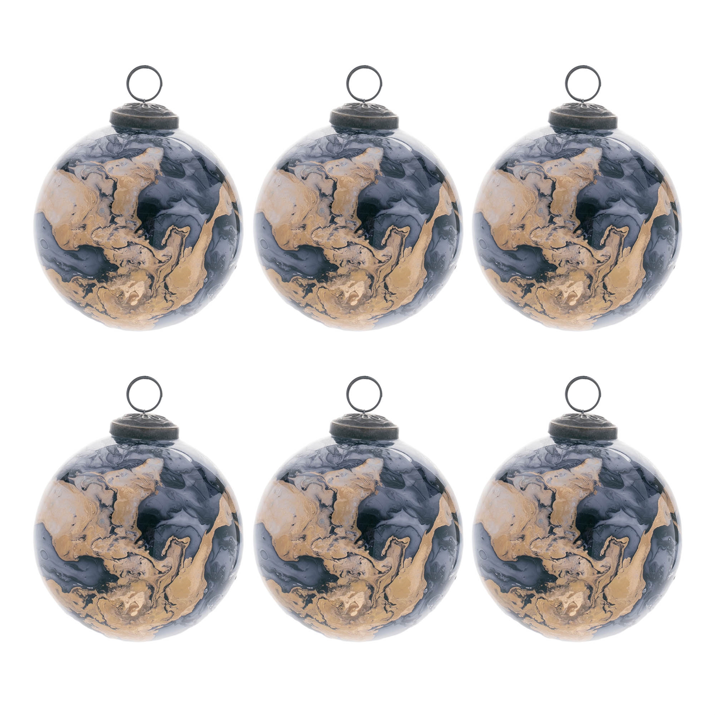 Ball Ornament (Set of 6) 4"D Glass - Image 2