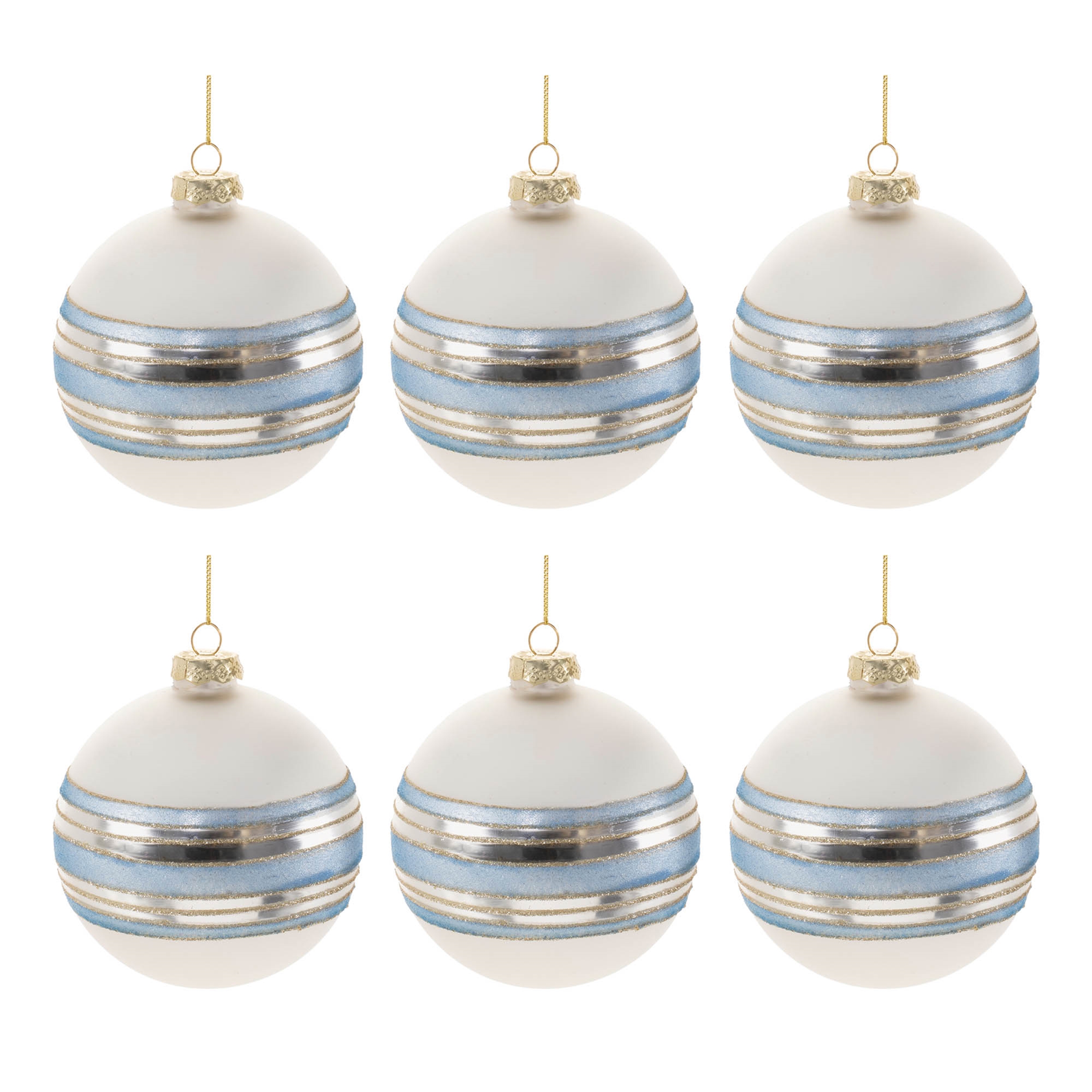 Ball Ornament (Set of 6) 4"D Glass - Image 3