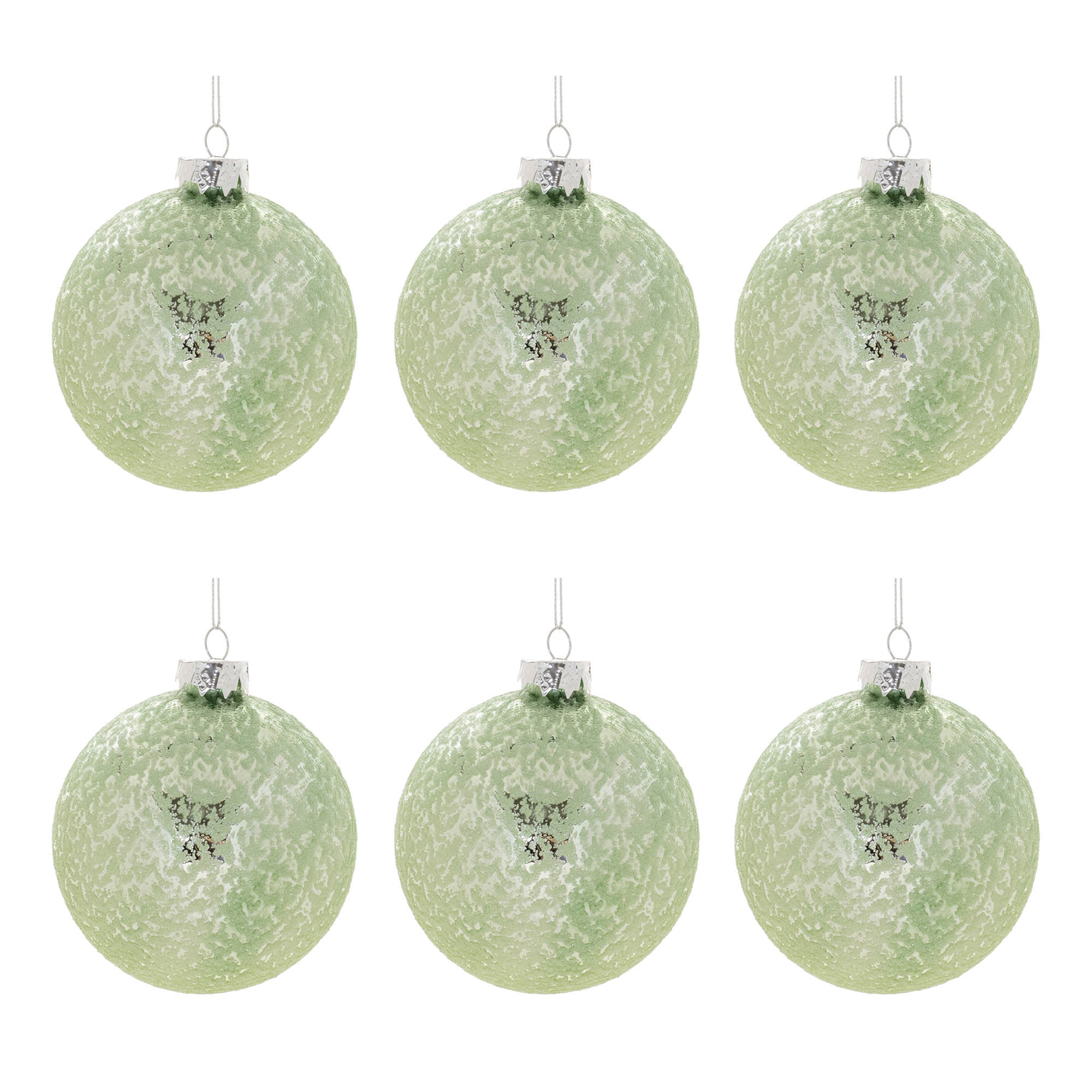Ball Ornament (Set of 6) 4"D Glass - Image 3