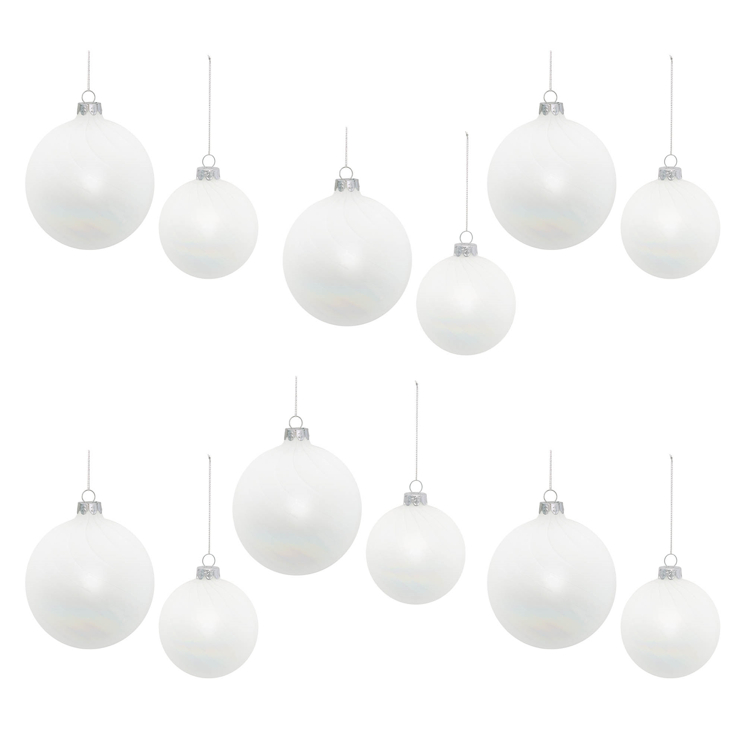 Ball Ornament (Set of 12) 3"D, 4"D Glass - Image 5