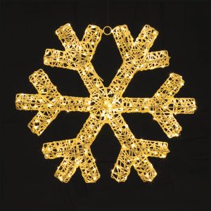 LED Snowflake 24"H Iron Wire UL Plug