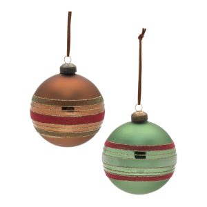 Ball Ornament (Set of 6) 4"D Glass